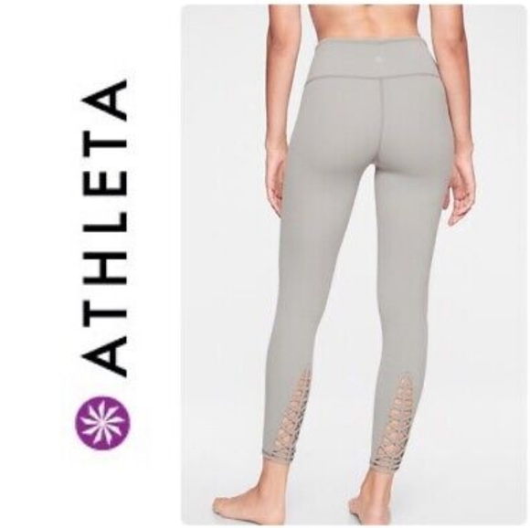Athleta Pants - Athleta Savasana Macrame 353513 gray size Medium 7/8 yoga exercise pants legging